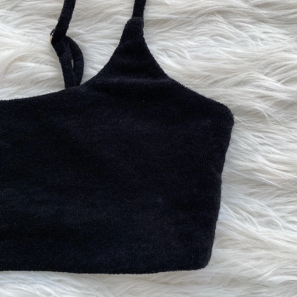 Sail On Honey | Terry Cloth One Shoulder Bikini Top